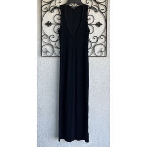 James Perse V Neck Straight  Maxi Dress - Size 2/M - Black